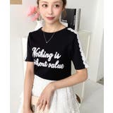 サイドレースロゴプリントTシャツ | moment+ | 詳細画像12 