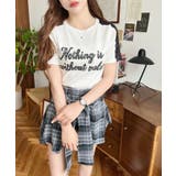 サイドレースロゴプリントTシャツ | moment+ | 詳細画像2 