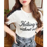 サイドレースロゴプリントTシャツ | moment+ | 詳細画像3 