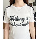 サイドレースロゴプリントTシャツ | moment+ | 詳細画像5 