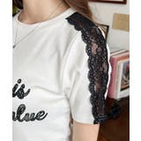 サイドレースロゴプリントTシャツ | moment+ | 詳細画像7 