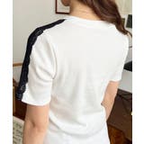 サイドレースロゴプリントTシャツ | moment+ | 詳細画像9 