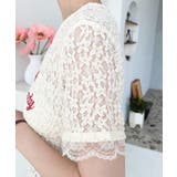 小花ストレッチレースロゴプリントサイドドロストTシャツ | moment+ | 詳細画像20