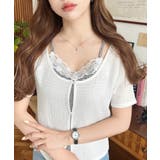 キャミレイヤード風半袖トップス | moment+ | 詳細画像1 