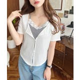 キャミレイヤード風半袖トップス | moment+ | 詳細画像2 