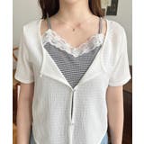 キャミレイヤード風半袖トップス | moment+ | 詳細画像8 