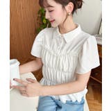 シャーリングビスチェデザインポロシャツ | moment+ | 詳細画像4 