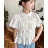 オフホワイト | シャーリングビスチェデザインポロシャツ | moment+