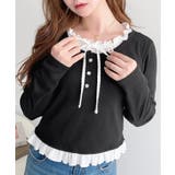 ブラック | ＼韓国LOOK◎／レイヤード風ヘンリーネックTシャツ | moment+