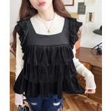 カットベロアバックリボンティアードプルオーバー | moment+ | 詳細画像4 