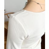 無地×ドットプリント×フロントレースギャザーリボン長袖トップス | moment+ | 詳細画像10 