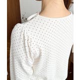 ドットプリントバレエコアパフスリーブ長袖カットソー | moment+ | 詳細画像13