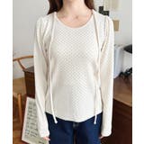 ドットプリントバレエコアパフスリーブ長袖カットソー | moment+ | 詳細画像7