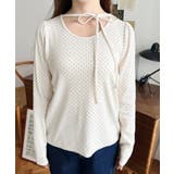 ドットプリントバレエコアパフスリーブ長袖カットソー | moment+ | 詳細画像8