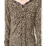 レオパードプリントフロントレースギャザーリボン長袖トップス | moment+ | 詳細画像15 