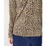 レオパードプリントフロントレースギャザーリボン長袖トップス | moment+ | 詳細画像16 