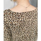 レオパードプリントフロントレースギャザーリボン長袖トップス | moment+ | 詳細画像18 