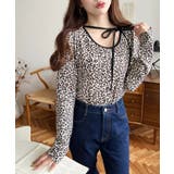 レオパードプリントバレエコアパフスリーブ長袖カットソー | moment+ | 詳細画像11 