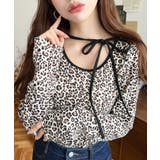 レオパードプリントバレエコアパフスリーブ長袖カットソー | moment+ | 詳細画像12 