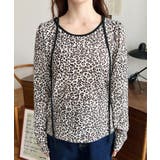 レオパードプリントバレエコアパフスリーブ長袖カットソー | moment+ | 詳細画像14 