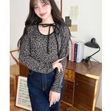 レオパードプリントバレエコアパフスリーブ長袖カットソー | moment+ | 詳細画像3 