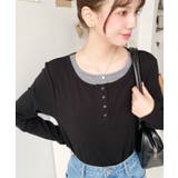 ブラック | レイヤード風ヘンリーロンT | moment+