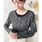 レオパードプリントレイヤード風ヘンリーロンT | moment+ | 詳細画像3 