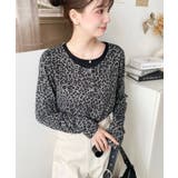 レオパードプリントレイヤード風ヘンリーロンT | moment+ | 詳細画像4 