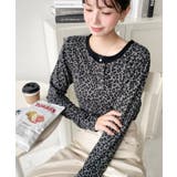 レオパードプリントレイヤード風ヘンリーロンT | moment+ | 詳細画像5 