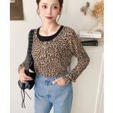 レオパードプリントレイヤード風ヘンリーロンT | moment+ | 詳細画像8 