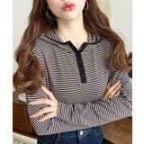 ヘンリーネックボーダーフーディー | moment+ | 詳細画像11