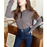 ヘンリーネックボーダーフーディー | moment+ | 詳細画像12