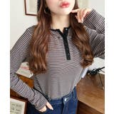 ヘンリーネックボーダーフーディー | moment+ | 詳細画像13