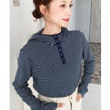 ヘンリーネックボーダーフーディー | moment+ | 詳細画像18