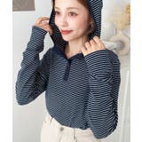 ヘンリーネックボーダーフーディー | moment+ | 詳細画像22