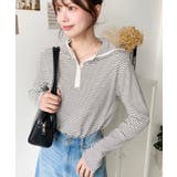 ヘンリーネックボーダーフーディー | moment+ | 詳細画像4