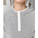 ヘンリーネックボーダーフーディー | moment+ | 詳細画像7