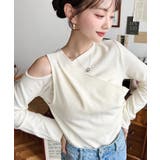 アイボリー | レイヤードライクワンショルニットソープルオーバー | moment+