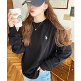 ブラック | U.S.POLO ASSNワンポイント刺繍ロンT | moment+