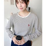 U.S.POLO ASSNワンポイント刺繍袖くしゅくしゅボーダーロンT | moment+ | 詳細画像2
