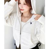U.S.POLO ASSNワンポイント刺繍ダブルジップショートパーカー | moment+ | 詳細画像18 