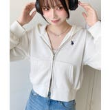 U.S.POLO ASSNワンポイント刺繍ダブルジップショートパーカー | moment+ | 詳細画像2 