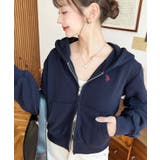 U.S.POLO ASSNワンポイント刺繍ダブルジップショートパーカー | moment+ | 詳細画像40 