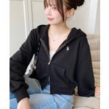 ブラック | U.S.POLO ASSNワンポイント刺繍ダブルジップショートパーカー | moment+
