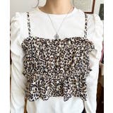 レオパード柄ビスチェセット長袖リブカットソートップス | moment+ | 詳細画像11 