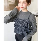 レオパード柄ビスチェセット長袖リブカットソートップス | moment+ | 詳細画像18 