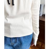 レイヤードデザインデコルテリボン長袖リブカットソートップス | moment+ | 詳細画像10 