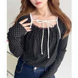 \華奢みえ♡/レイヤードデザインデコルテリボン長袖リブカットソートップス | moment+ | 詳細画像45