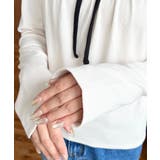 レイヤードデザインデコルテリボン長袖リブカットソートップス | moment+ | 詳細画像9 