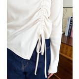 ワンショルドロストリボン長袖リブカットソートップス | moment+ | 詳細画像10 